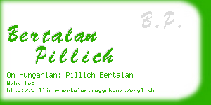 bertalan pillich business card